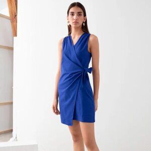 & Other Stores 100% Cotton Sleeveless Mini Wrap Dress
